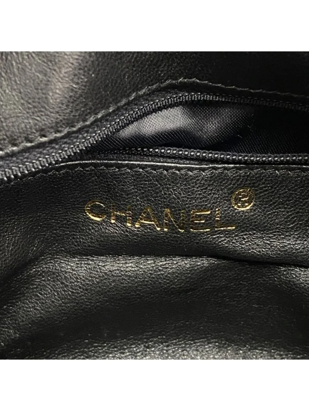 Chanel Shoulder Bag Quilted Lambskin Black Gold